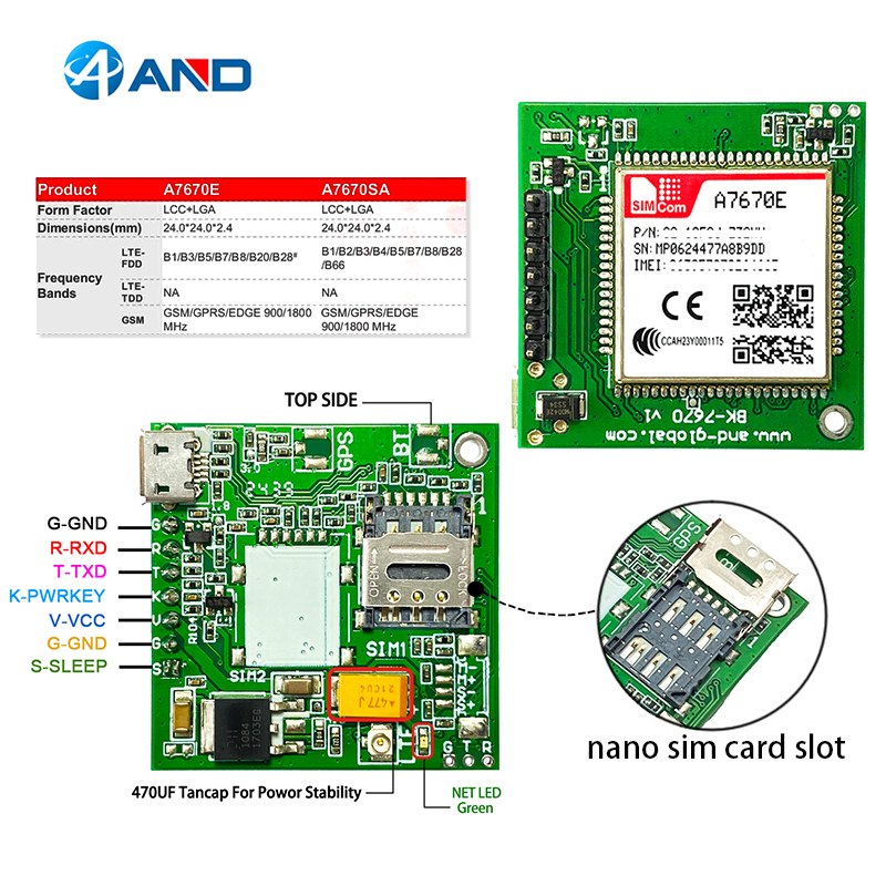 A7670E LASE breakout kit PCB manufacturing PCB assembly
