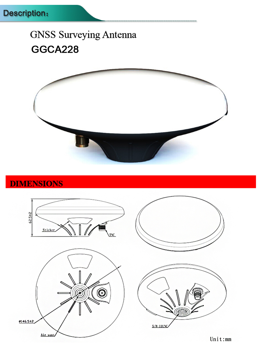 Roadmarker Ip67 Gps L1 L2 Glonass L1 L2 Galileo E5b E6 Antenna,Waterproof High Precision Survey Gps Antenna 8