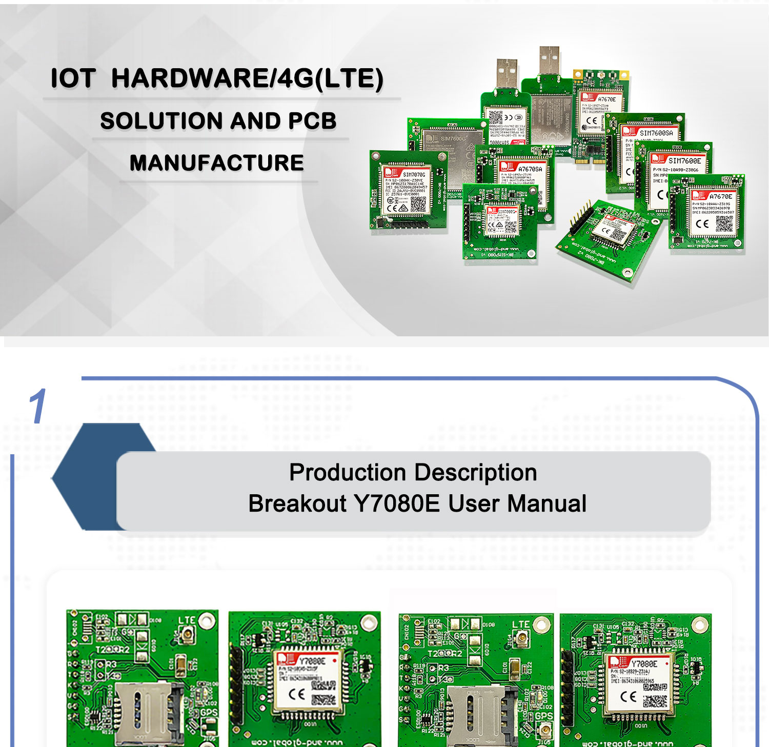 NEW Y7080E/4G/3G/2G iot NB-IOT module Y7080E Breakout kit-1687680394980395 8