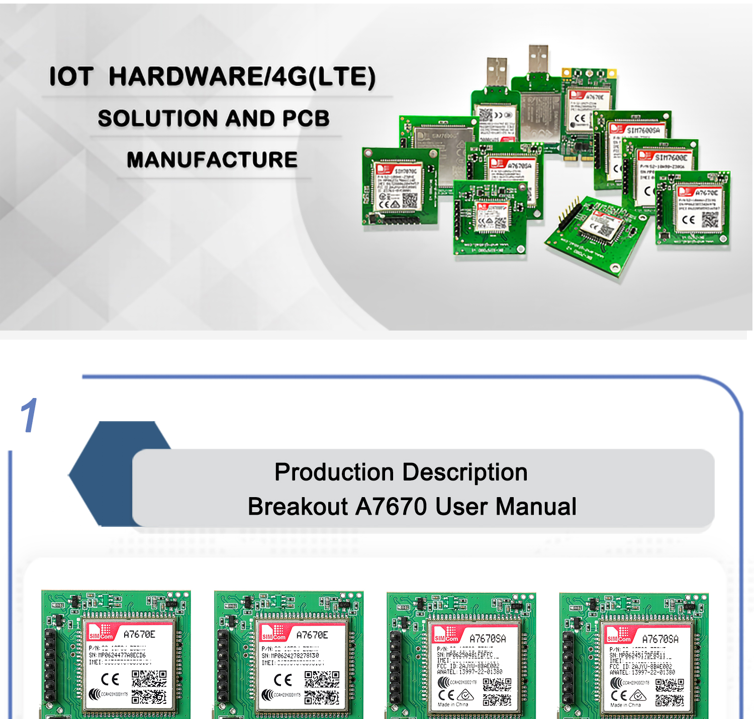 1pc new push push nano sim 4G CAT1 A7670G breakout development kits for global bands 5