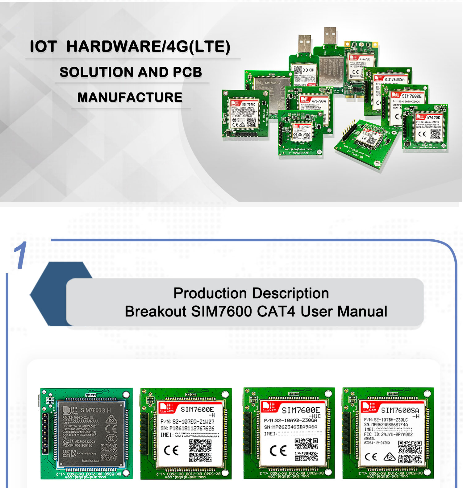 Lte Cat4 Module Board Sim7600e-h Sim7600 Series 4g Core Board With Gps And 4g Antenna 12